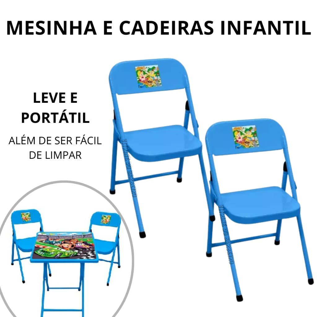 Mesinha Para Crianças Com 2 Cadeiras Desenho Diversão Lazer!