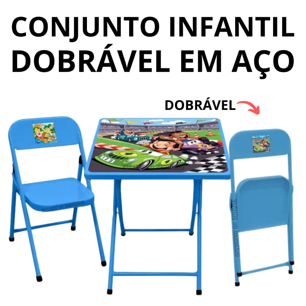 Mesinha Com 2 Cadeiras Kit Infantil Para Diversão Desenho!!!