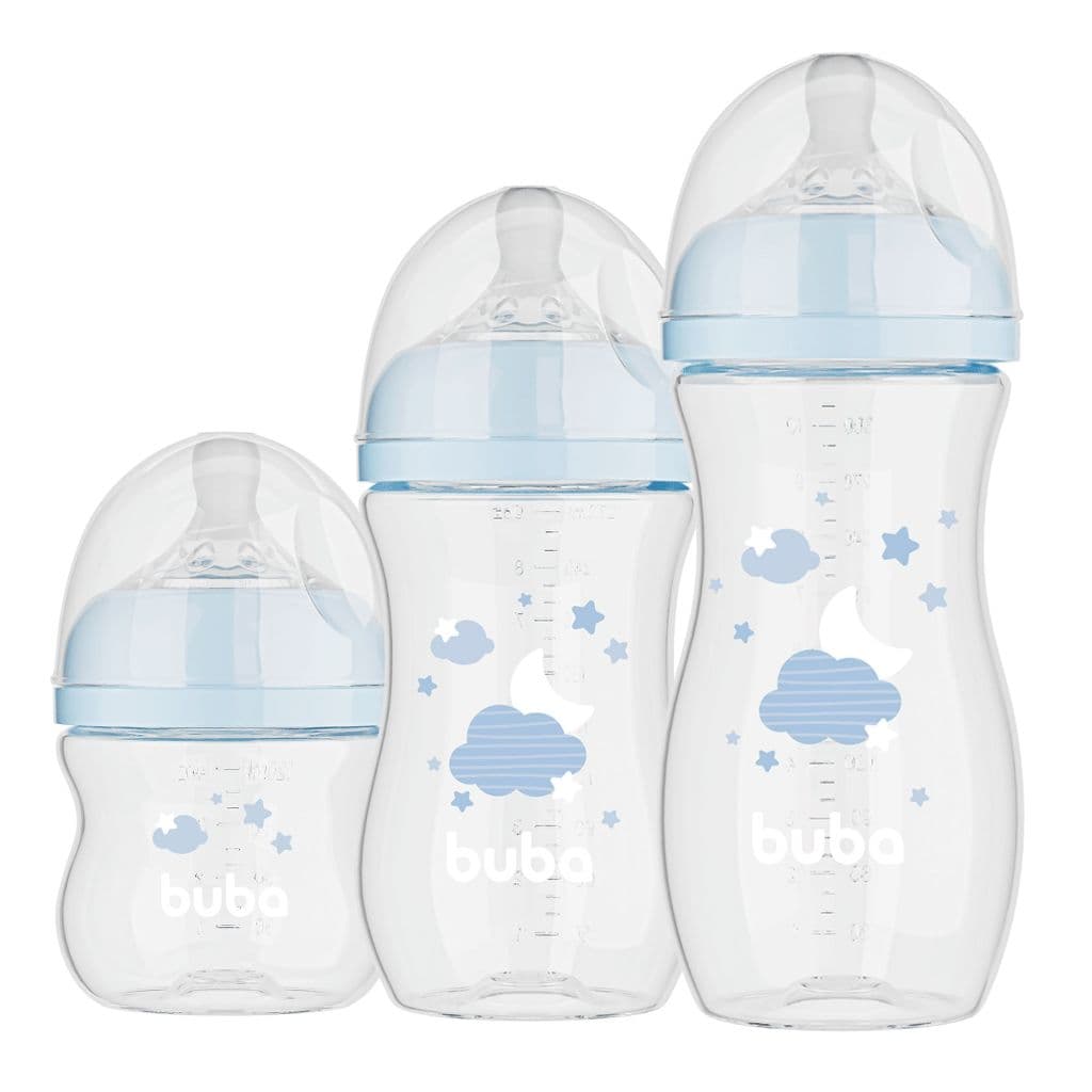 Mamadeiras para Bebê Buba Easy Flow Anticólica Nuvem ou Elefante 120ml 270ml 330ml