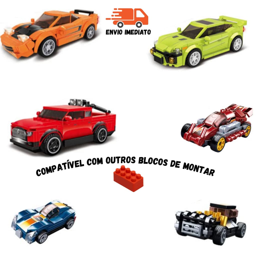 Blocos de Montar Xalingo Compatível com LEGO – Modelos de Carros Variados à Escolha