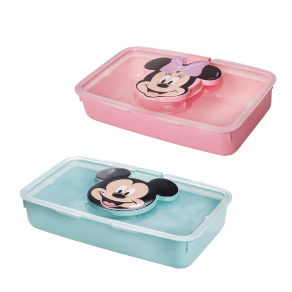 Porta Lenço Umedecido Bebê Portátil Tampa Emborrachada Vedação Prático Higiênico Minnie Mickey