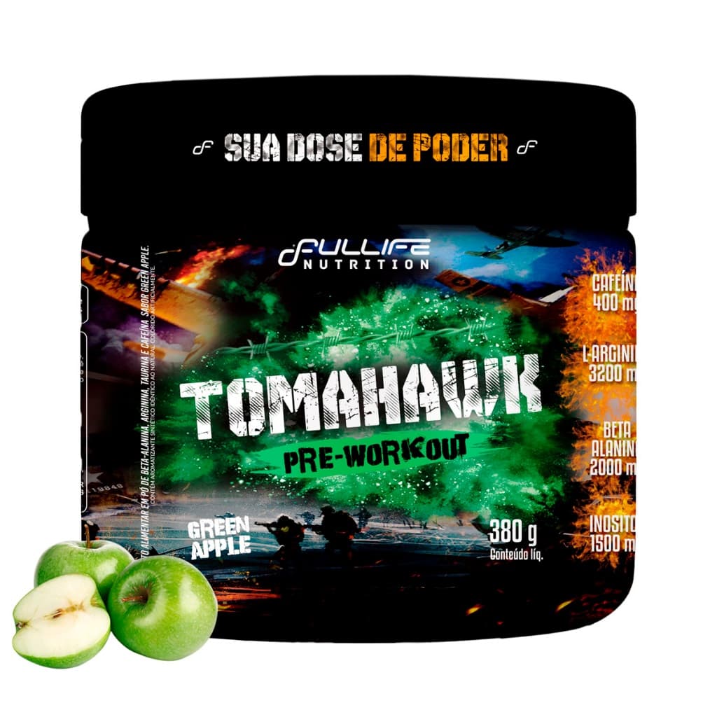 Pré Treino Tomahawk Beta Alanina + Arginina + Citrulina + Inositol 380g Fullife