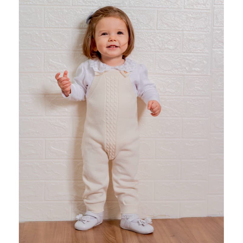 Macacão Casual Tricô Bebê Menino Menina Outono/Inverno (Body Não Incluso)