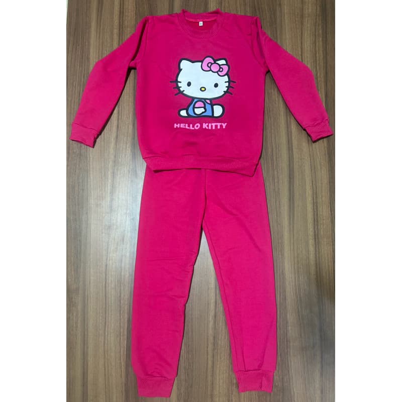 Conjunto Moletom Feminino Rosa Hello Kitty