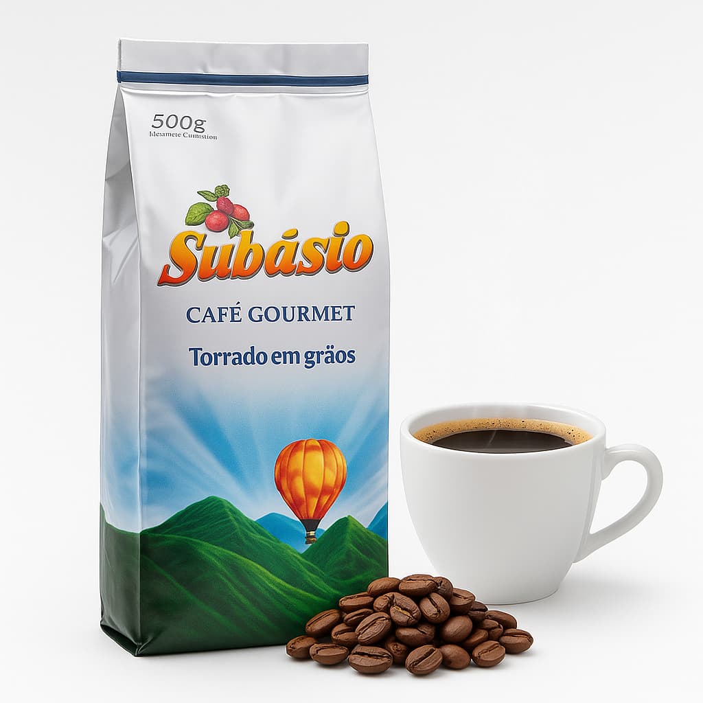 Café Subásio em Torrado Grãos Gourmet 500g Torra Média - Sul de Minas