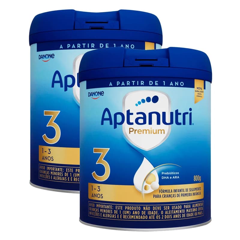 Kit 2 Fórmula Infantil Aptanutri Premium 3 800g