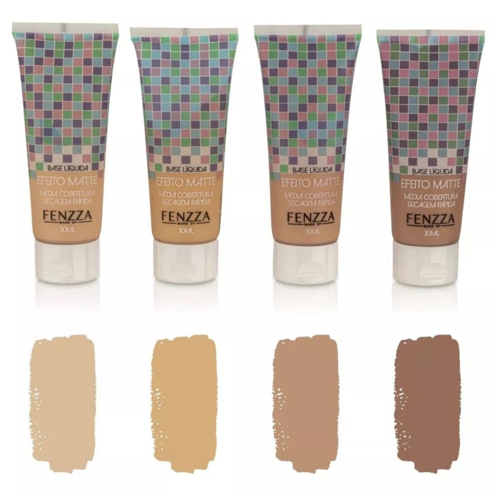 Base Liquida Matte Efeito Natural Cobertura Aveludada Secagem Rápida - Fenzza
