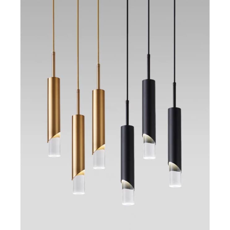 Pendente Led Luxuoso Tubular Golden Luminaria De Teto 3cor  bivolt
