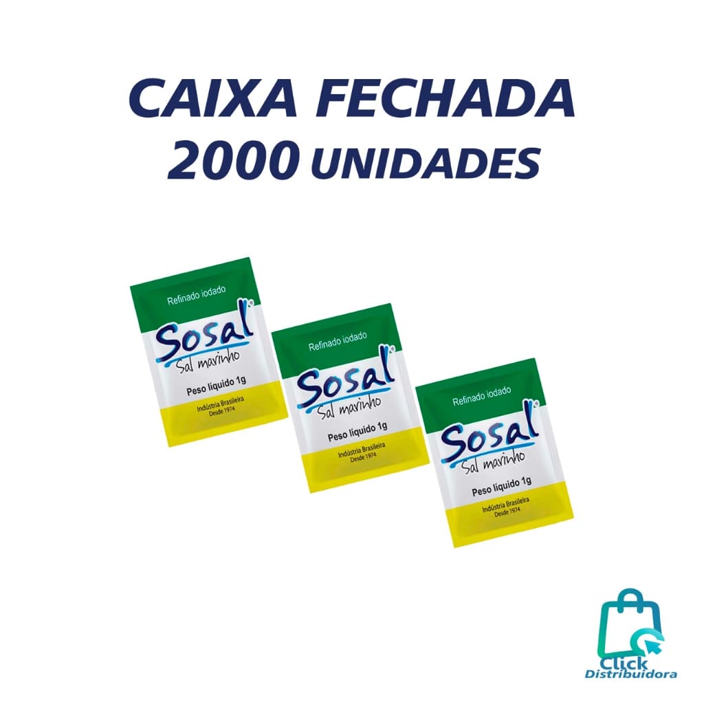 Sal Marinho Iodado sachê Sosal 2.000 unidades