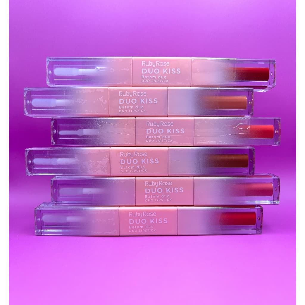 Batom Duo Kiss Ruby Rose - Batom Líquido Matte + Gloss
