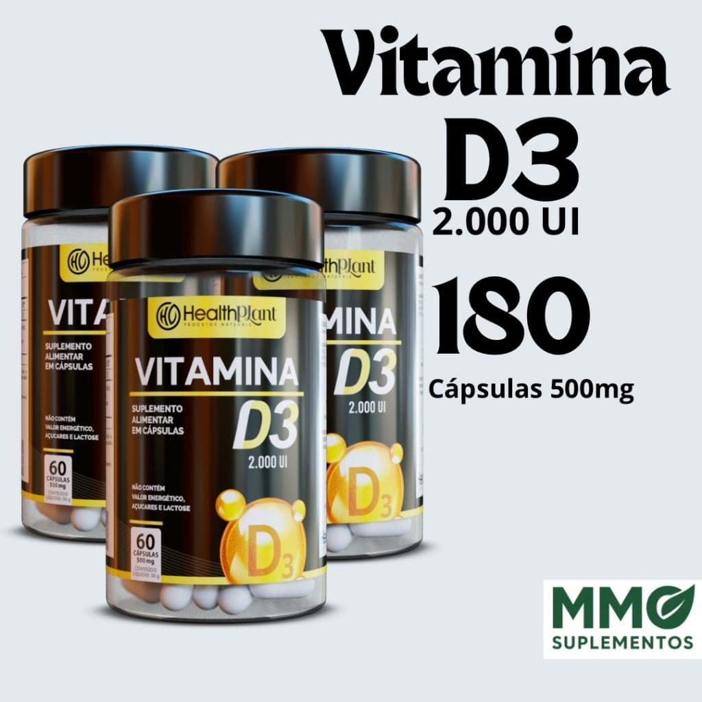 Vitamina D3 - Vitamina D - 2000ui - ¨60 Cápsulas - Original - HealthPlant