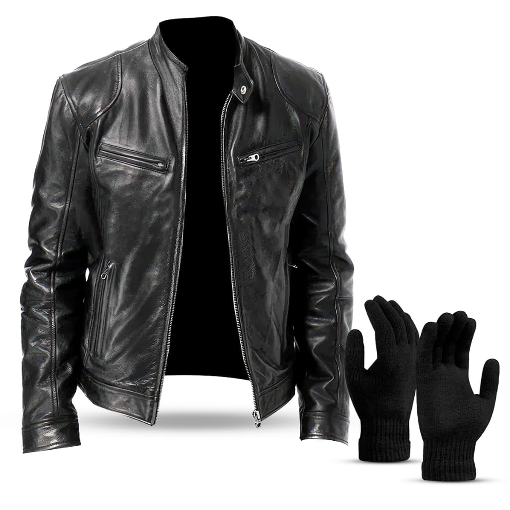 Jaqueta De Couro Masculino Slim Grossa Frio Inverno Moderna