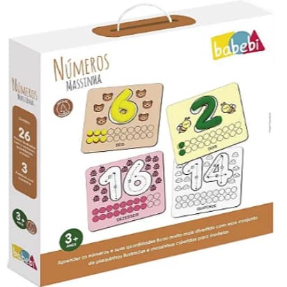Brinquedos Educativos - Números Massinha Brinquedo Educativo Em Madeira