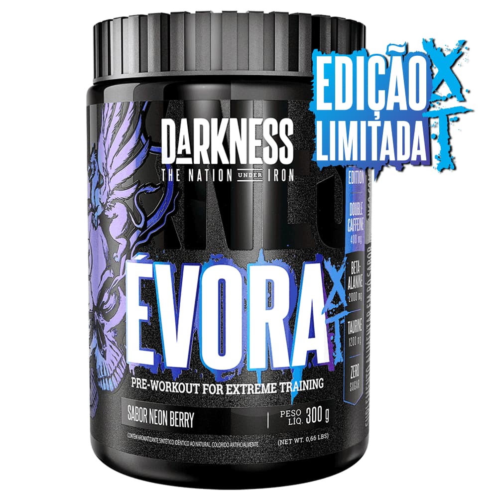 Darkness Évora XT Pré Treino com Cafeína Sabor Neon Berry Pote 300g - Pre Workout Integralmedica