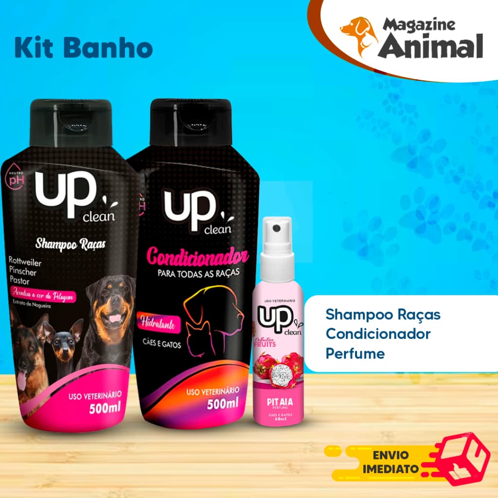 Kit banho Shampoo Para Cachorro pet Shampoo para cães  Rotteweiler - Pinscher + Condicionador Raças