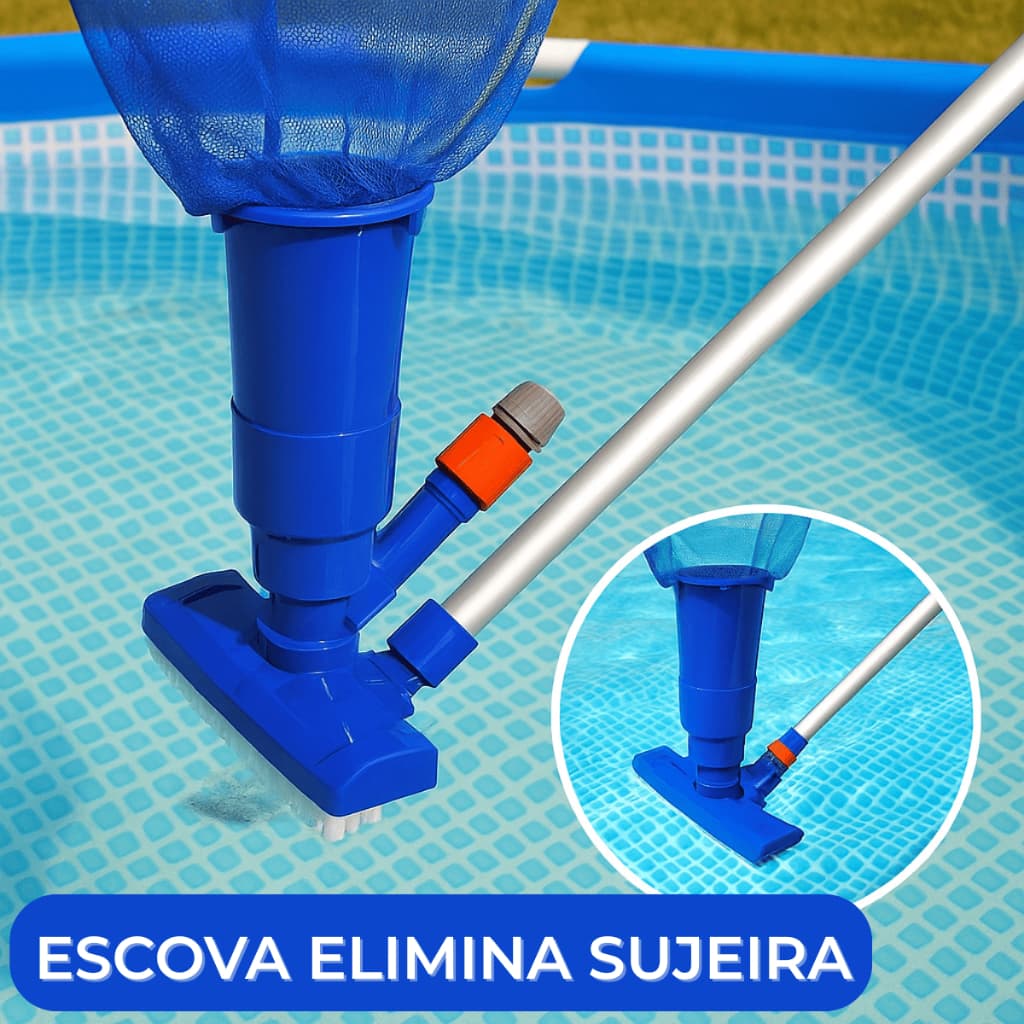 Escova Aspirador De Piscinas Inflaveis Spas Ofuros Com Cabo Limpeza Aspirador