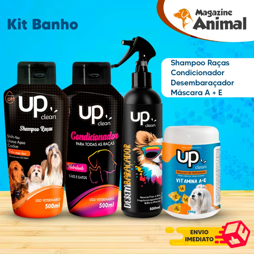 Kit Shampoo para Cachorro Shih-Tzu/Lhasa + Mascara A+E 490g+ Condicionador universal +Desembaraçador