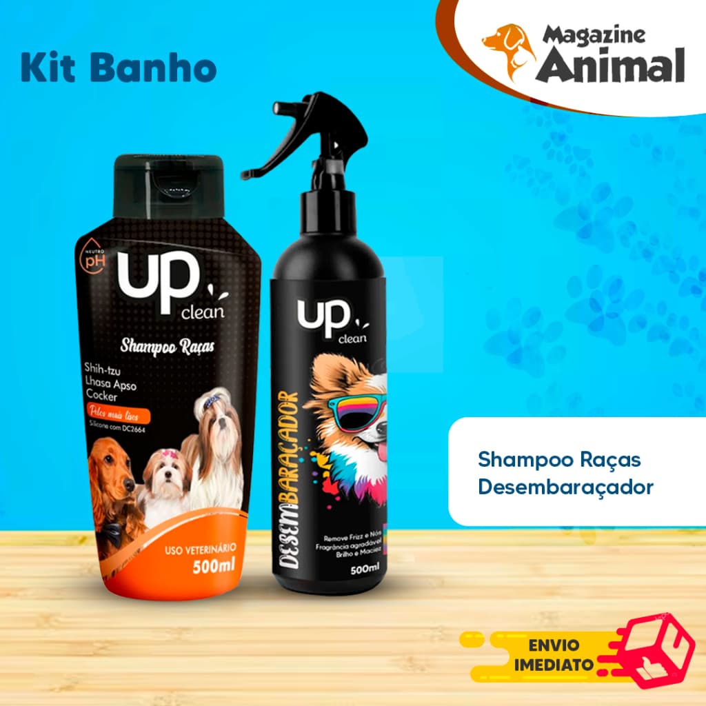 Kit banho Shampoo Para Cachorro Shampoo para cães Shih Tzu / Lhasa - Cocker 500ml + Desembaraçador