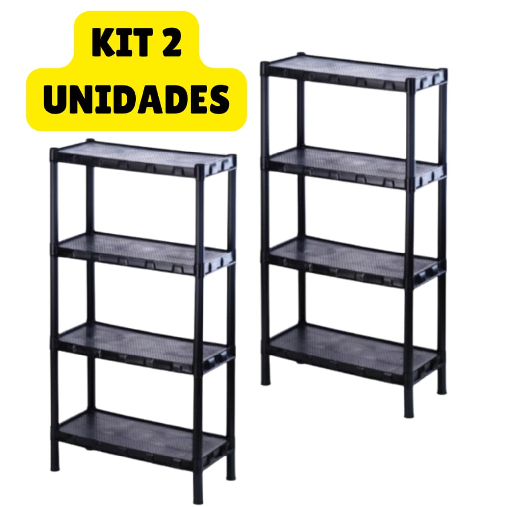 Kit 2 Prateleira Estante Multiuso 3 Andares e 4 Andares 5 Andares Organizador Lavanderia Cozinha