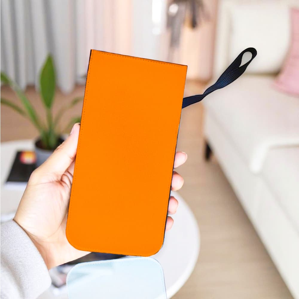 Capinha Celular Case Proteção Neoprene Universal compátivel com todas as marcas Laranja