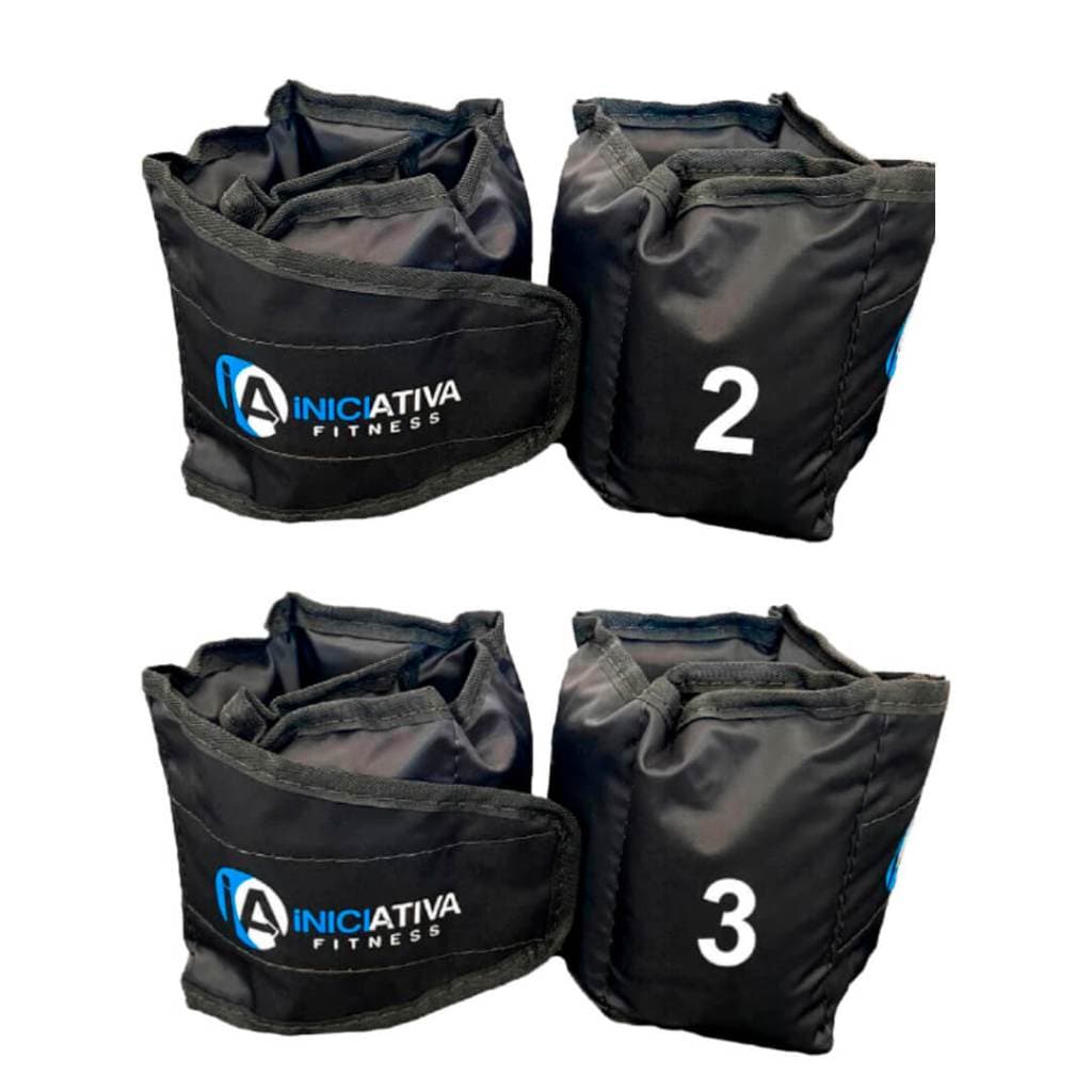 KIt Caneleira 2kg + 3kg em Nylon Reforçado Tornozeleira Treino Casa Academia Gym Peso de Perna