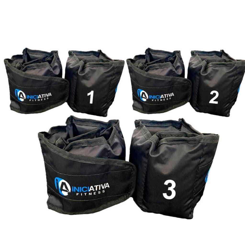 KIt Caneleira 1kg + 2kg + 3kg em Nylon Reforçado Tornozeleira Treino Casa Academia Gym Peso de Perna
