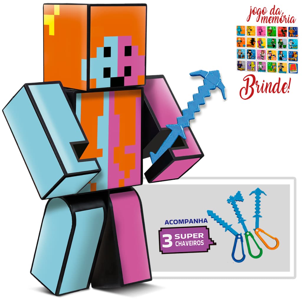 Boneca Articulada do Jogo Mine Youtuber Mana Problems Craft