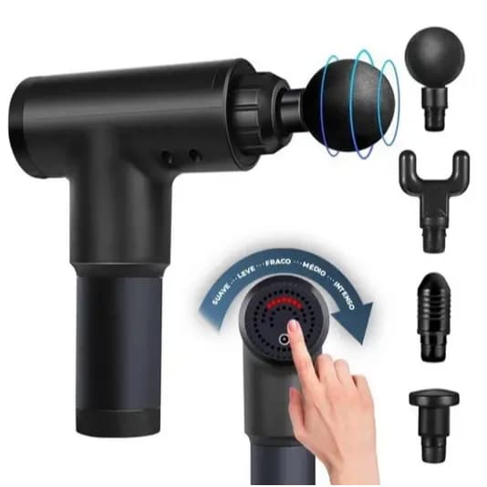 Mini Massageador Elétrico Profissional Muscular Pistola Potente, Portátil e Recarregável Envio Imediato