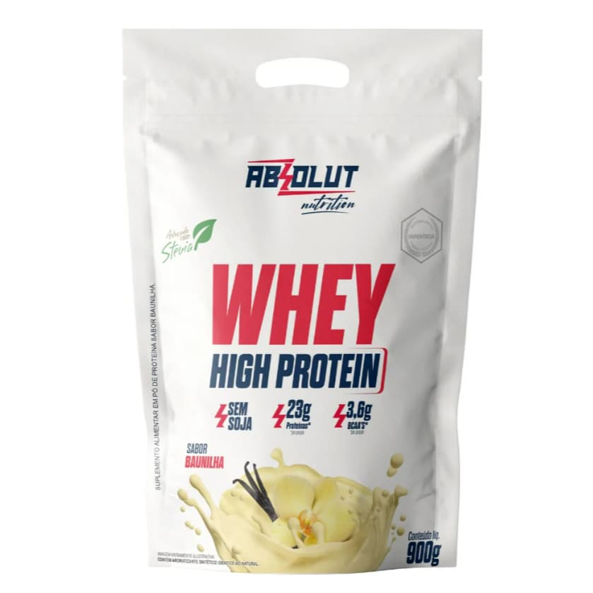 Whey High Protein 900g - ABSOLUT Chocolate / Baunilha ou Morango
