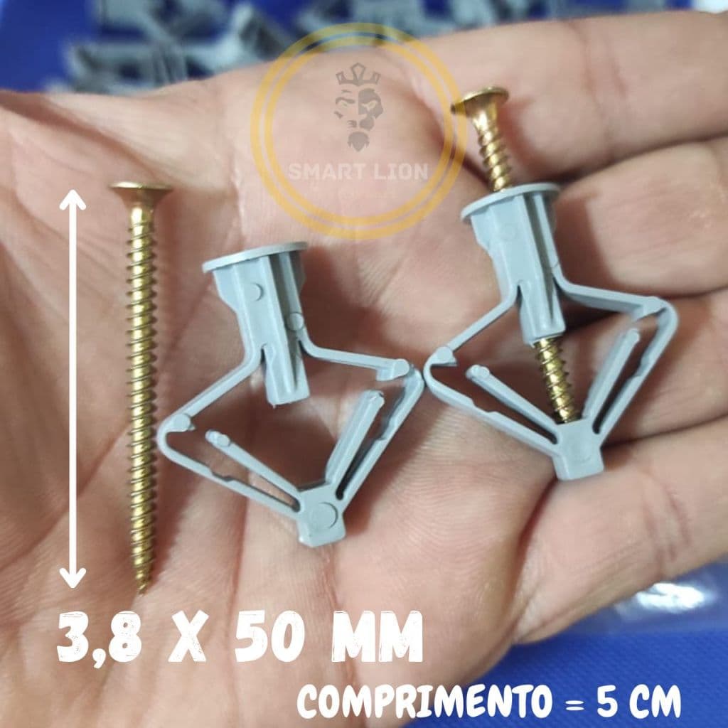 Kit Buchas e Parafusos para Gesso e Drywall Completo Reforçado Kit com 5/10/15 Unidades