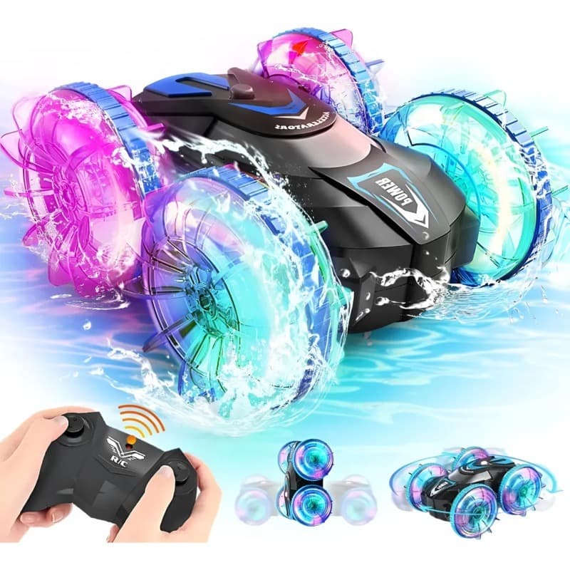 Carrinho dew Controle Remoto Stunt Acrobatico Rancing Drift Dew Carro De AcrobáTico Amphibious Bateria RecarregáVel Prov