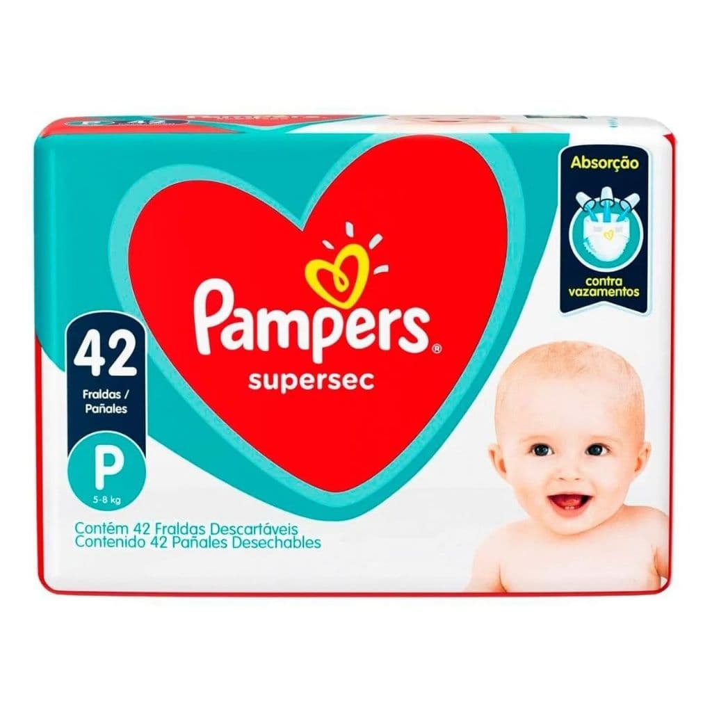 Fralda Pampers Supersec P/M/G/XG/XXG