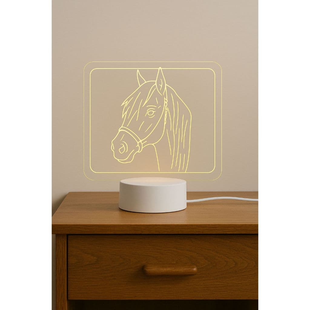 Abajur Luminária Decoração Quarto Led Cavalo Para Presente 1669