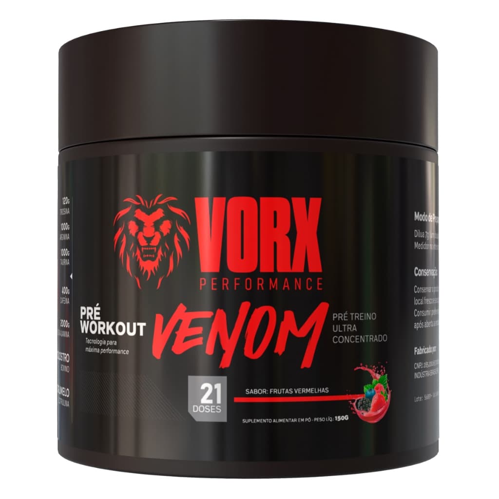 Pré Treino Venom Underground Pre Workout 150g Vorx  - Com Colostro Bovino - 21 Doses