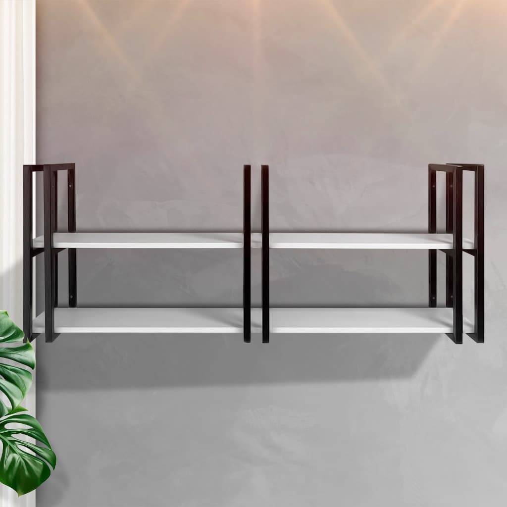 Prateleira Decorativa Organizadora Industrial Suportes Metalon e 2 MDF Parede Sala Quarto Cozinha