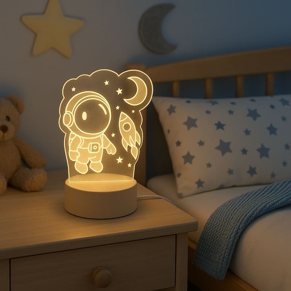 Luminária Astronauta LED Abajur Infantil Decoração Quarto Espacial Presente 1665