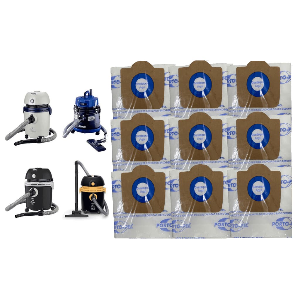 KIT 9 SACO FILTRO DESCARTAVEL ASPIRADOR DE PÓ ARNO AR12 ÁGUA PÓ ANIMAL CARE H2PÓ H3PÓ