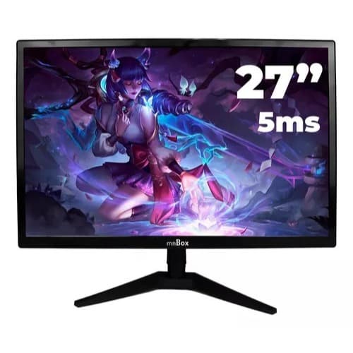 Monitor Gamer mnBox 27" Full HD • 5ms • Brilho Intenso • HDMI/VGA • Design Slim D-MN006