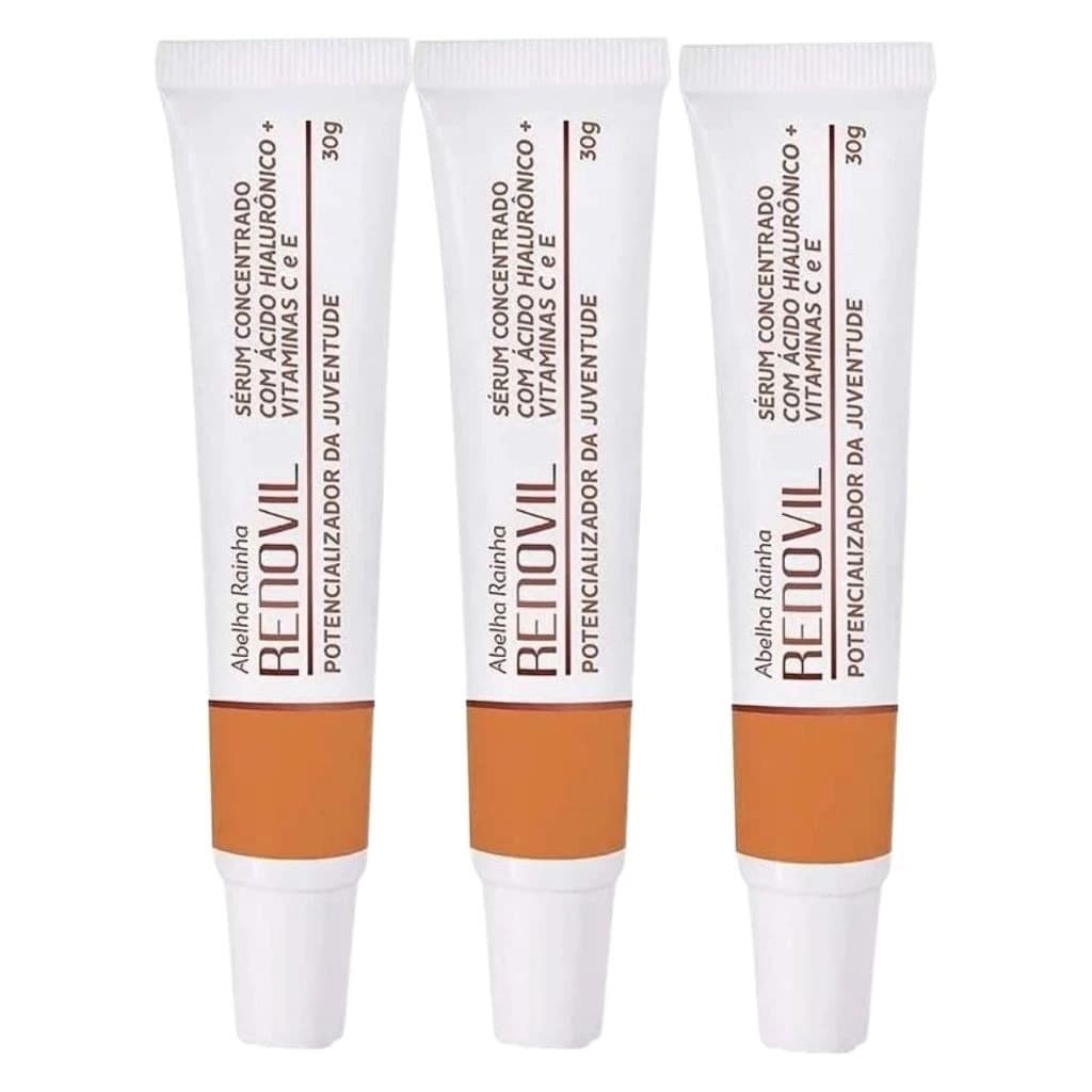 Kit 3 Sérum Concentrado Potencializador da Juventude com Ácido Hialurônico e vitamina C e E 30g