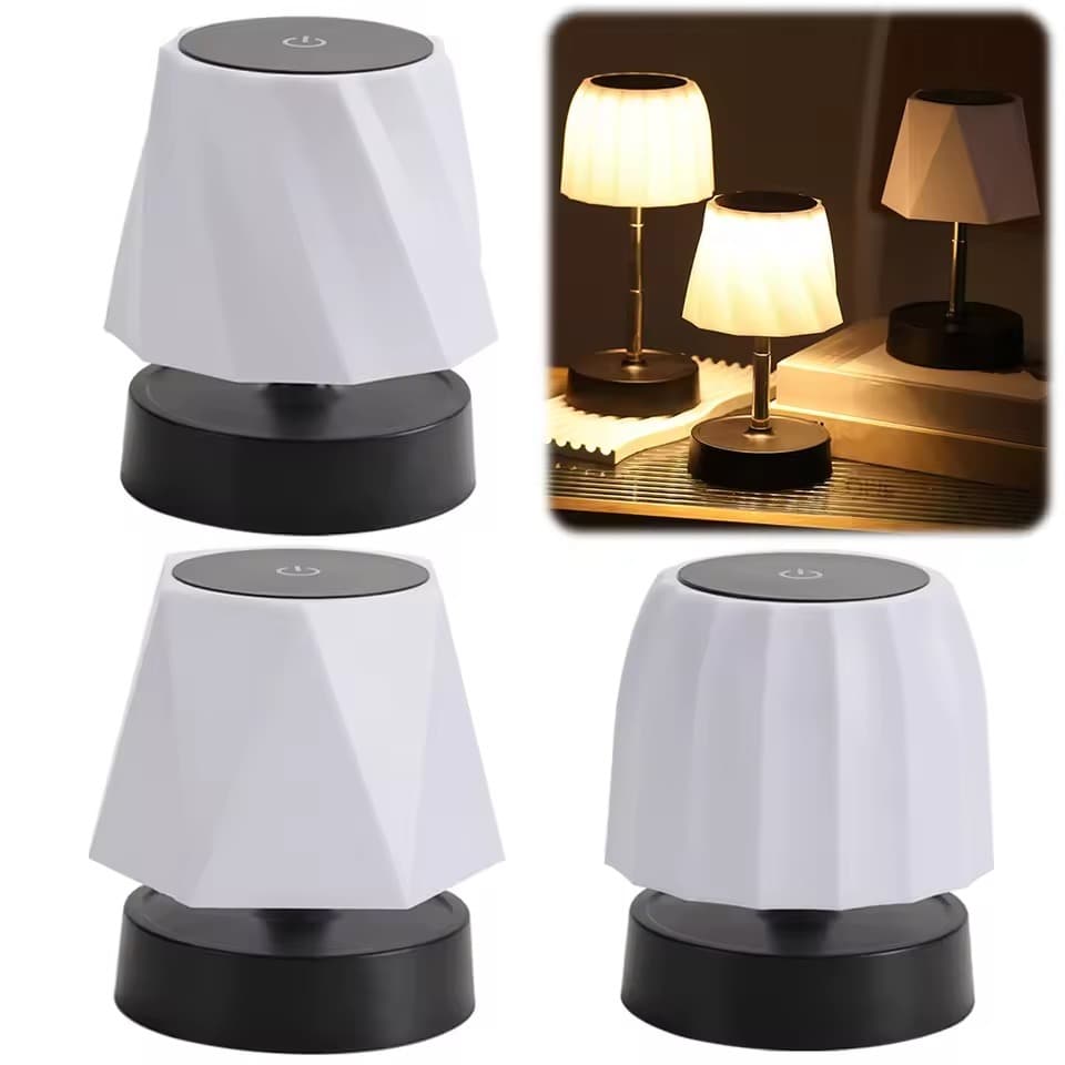Luminária de Led Decorativa Luz Quente Abajur de LED de Mesa Recarregável USB C Para Cabeceira