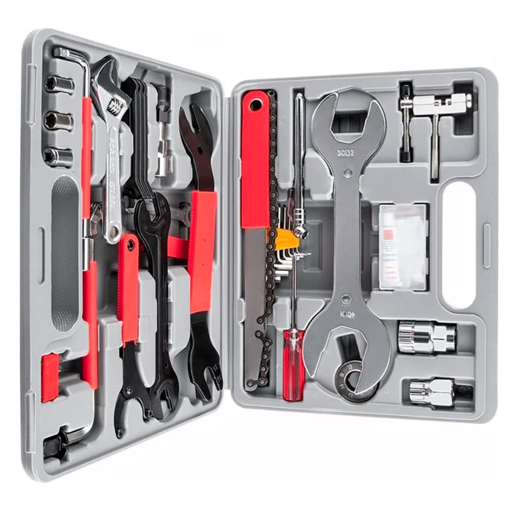 Kit 44 peças Jogo De Ferramentas Chave Bicicleta Completo Maleta
