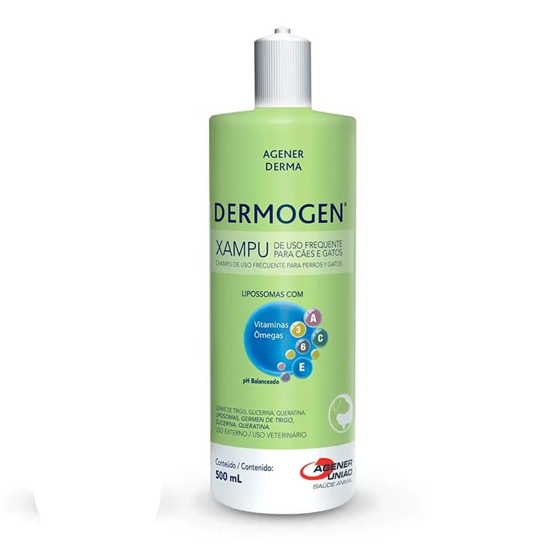 Dermogen Shampoo 500ml para Cães e Gatos Agener