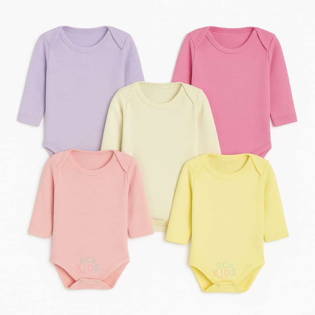 Kit 5 Body Bebê Roupinha Enxoval Menino e Menina Algodão
