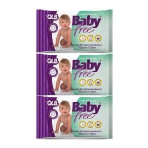 Lenços Umedecidos Baby Free Kit com 3 Pacotes com 50 unidades cada