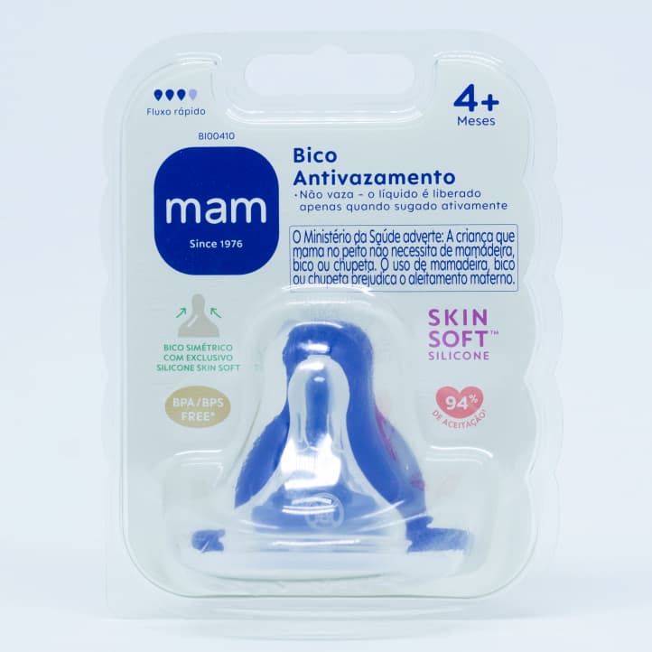 Bico Mamadeira Mam Antivazamento Fluxo Rápido 4m+