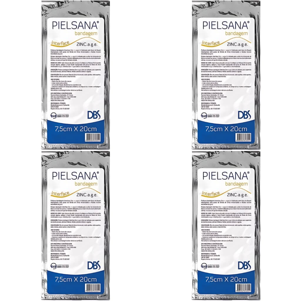 Kit 4 Bandagem ZINC A.G.E Pielsana 7,5 x 20cm (1) Dbs