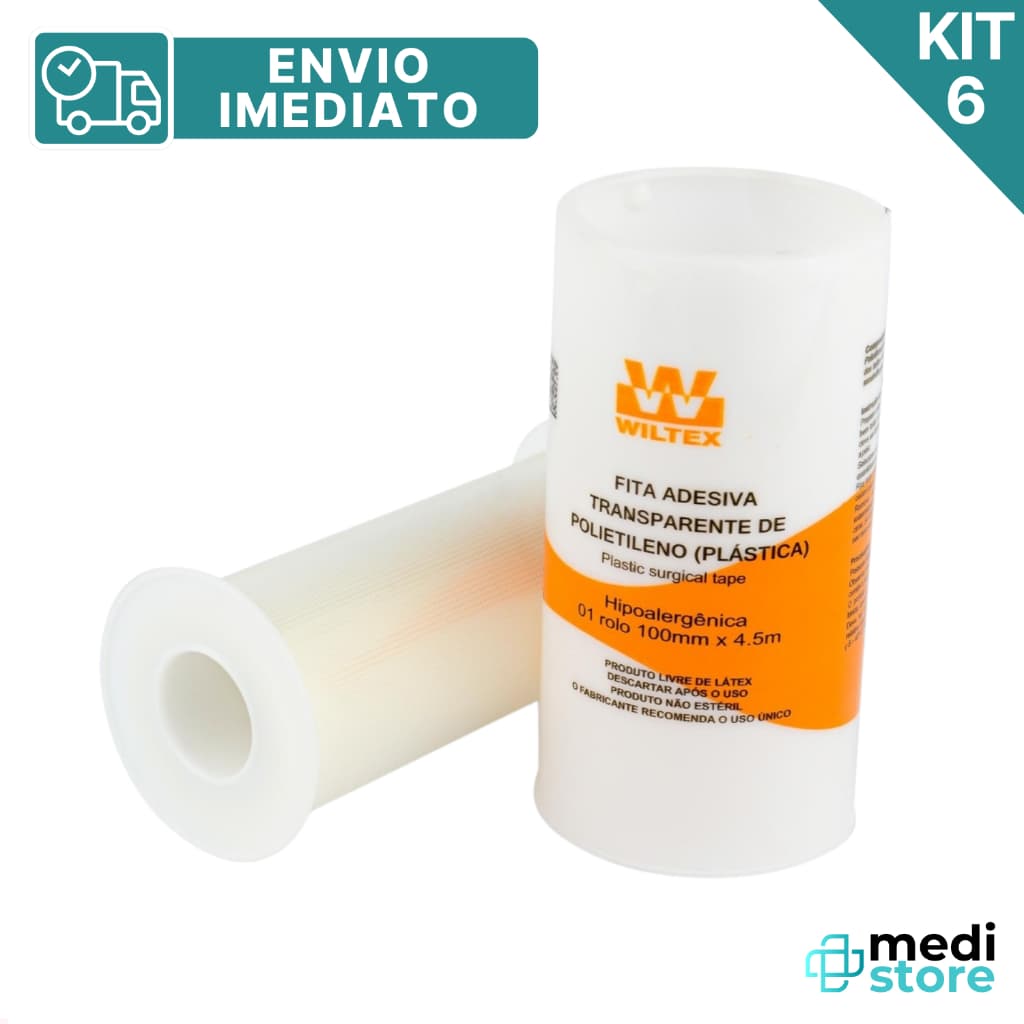 Kit com 6 - Fita Microperfurada Transparente com 10cm X 4,5m - Envio Imediato