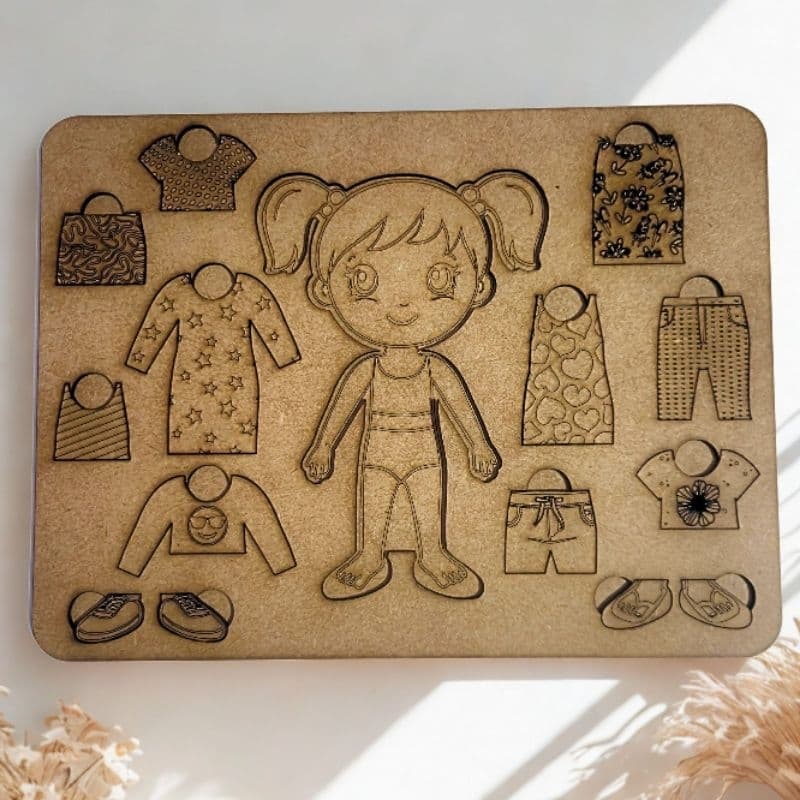 Boneca com Roupinhas – Quebra Cabeça- Brinquedo educativo Presente de Natal Educativo