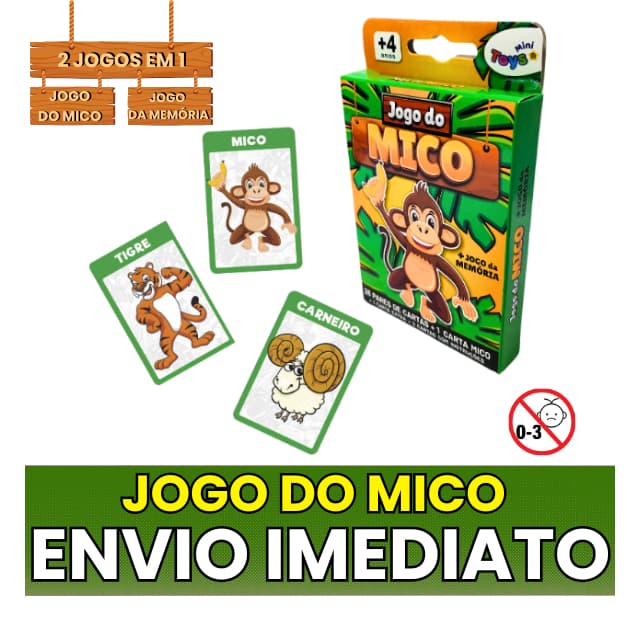 Jogo Do Mico + Jogo Da Memória 56 Cartas 2 Em 1 - Diversão em Família