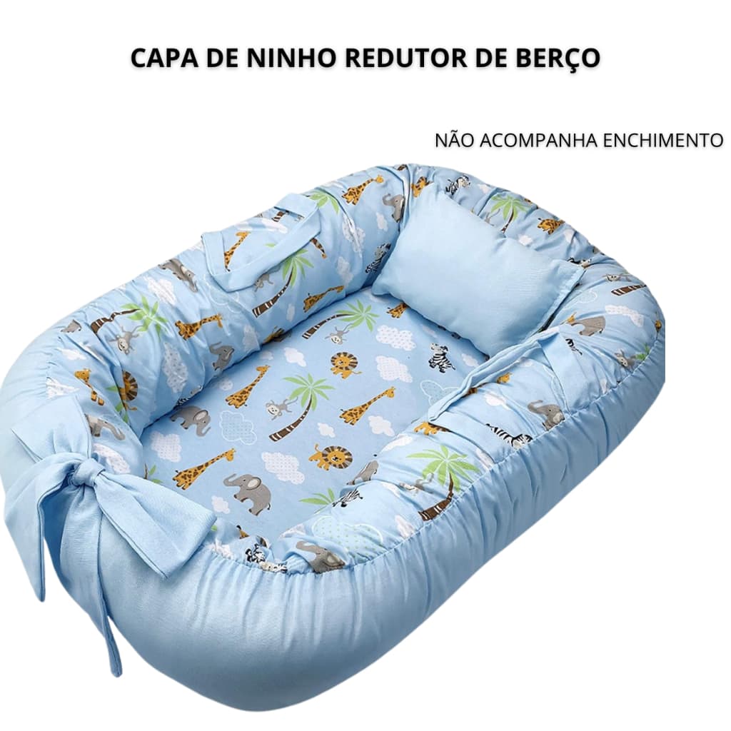 Capa De Ninho Redutor De Berço Sem Enchimento Cores Estampadas